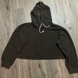 Fuzzy cropped hoodie